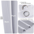 MIULEE Blackout Curtains for Bedroom 2 Panels 40x63 Inch Long Greyish White
