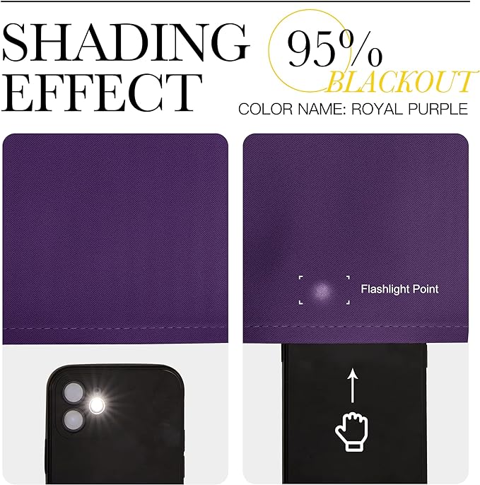 NICETOWN Purple Blackout Curtains 86 inches Long, Niose Reducing and Thermal Insulated Room Darkening Curtains for Girls Bedroom Living Room Window Decoration (55 inches Wide, 2 Panels)