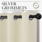 NICETOWN Room Darkening Curtain Panels for Cafe, Thermal Insulated Grommet Top Room Darkening Draperies/Drapes for Window (Beige, 2 Panels, W34 x L45)