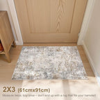 UERMEI 2x3 Entryway Area Rug: Washable Neutral Modern Abstract Small Rug - Non-Slip Low Pile Throw Indoor Carpet for Entrance Kitchen Front Door Mat Bathroom Entry Kids Room - Brown Grey