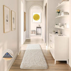 Ophanie Runner Rug for Hallway, 2x6 Upgrade Non-Slip Fluffy Soft Bedside Rugs, Bedroom Living Room Ivory Shaggy Carpet for Kids Girls Boys Dorm Nursery Home Decor Aesthetic