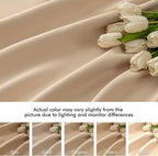 MIULEE Back Tab Beige Curtains 90 Inch Long 2 Panels Set for Living Room Bedroom Privacy, Cream Rod Pocket/Pinch Pleated Light Blocking Thermal Insulated Room Darkening Blackout Curtains, 52 x 90 Inch