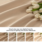 MIULEE Beige Back Tab Blackout Curtains 52x102 Inch Long 2 Panels Set