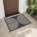Lahome Enfys Rainbow Outdoor Mats for Front Door, 2x3 Small Washable Kitchen Rugs, Farmhouse Neutral Throw Rug Non Slip Non Shedding Indoor Outdoor Carpet for Entryway Foyer