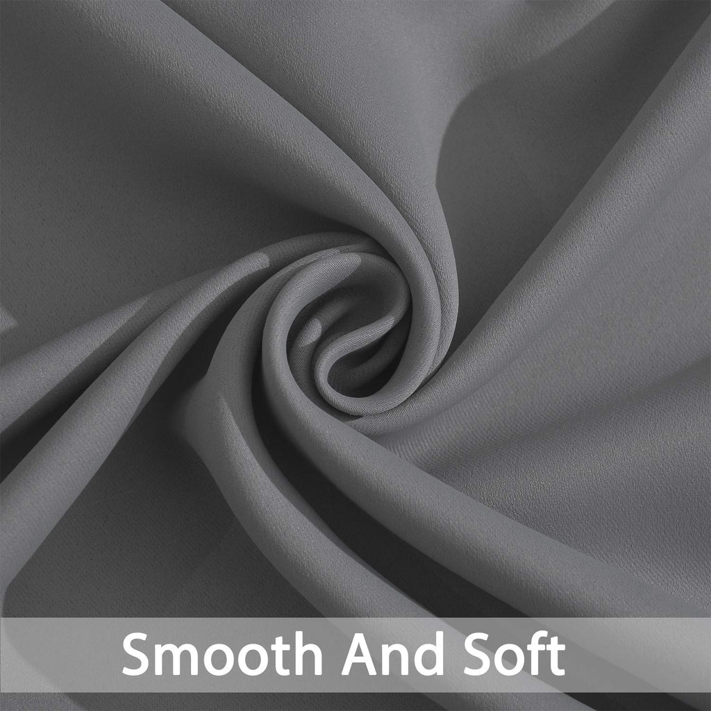 Yakamok Grey Room Darkening Curtains 84 inch Gray Sliding Door Drapes