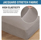 H.VERSAILTEX Super Stretch Individual Seat Cushion Covers Sofa Covers Couch Cushion Covers Slipcover Sets Thick Jacquard Textured Twill Fabric (1 Piece Loveseat Cushion Cover, Taupe)