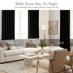 PONY DANCE Black Curtains for Windows, Bathroom Curtains Small Window Drapery Blackout Privacy Drapes for Cafe Bedroom Panels, Width 29 by Length 24, 1 Pair