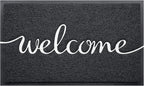 CozyBounty Black Door Mat Welcome Mats Outdoor Indoor Non-Slip Doormat for Entryway Low-Profile Floor Mat for Yard, Garage, High Traffic Areas (36"x24", Black)