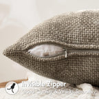 MIULEE Decorative Couch Throw Pillow Covers 22x22 Inch Neutral Khaki 2 Pack