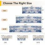 RELEANY Washable Runner 2'x6' Abstract Area Rug for Hallway Blue Gray