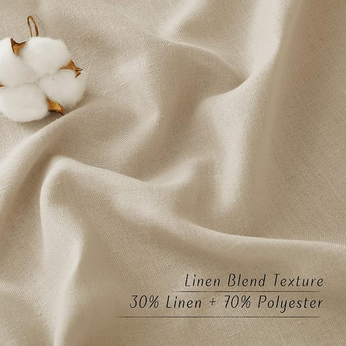 NICETOWN Linen Angora Window Curtains 84 inches Long, Grommet Thick Linen Blend Window Treatments Privacy Assured with Light Filtering for Bedroom/Living Room, W42 x L84