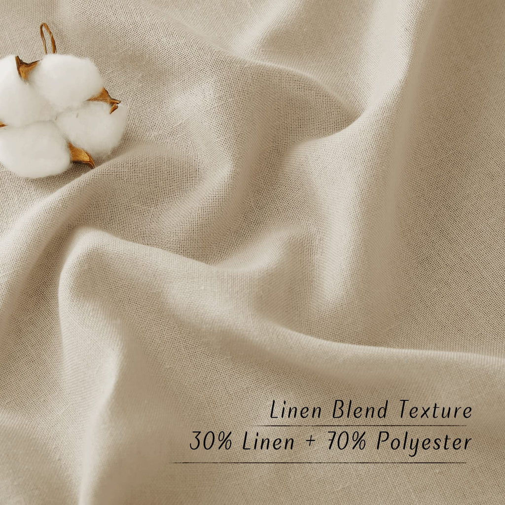NICETOWN Linen Angora Window Curtains 84 inches Long, Grommet Thick Linen Blend Window Treatments Privacy Assured with Light Filtering for Bedroom/Living Room, W42 x L84