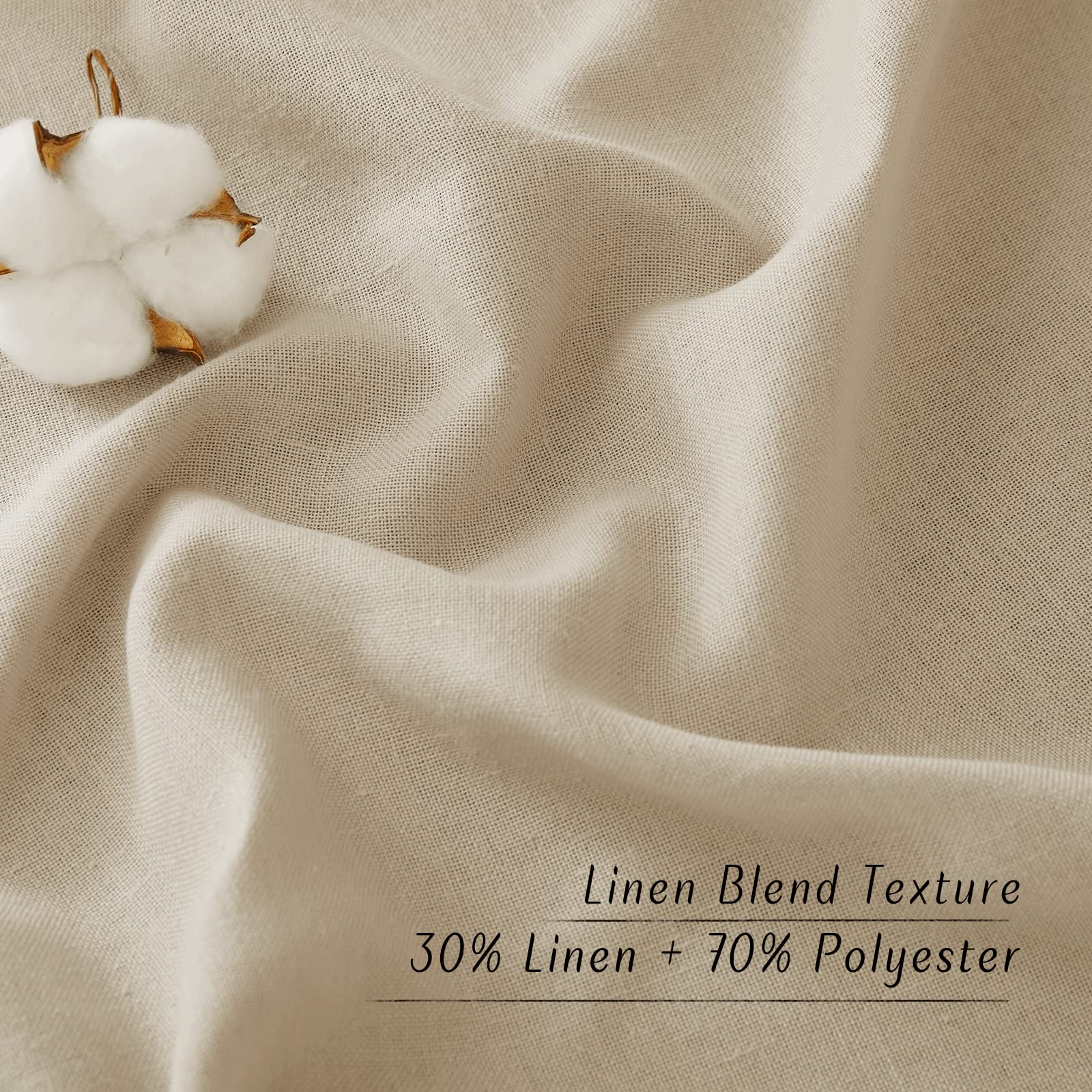 NICETOWN Linen Angora Window Curtains 84 inches Long, Grommet Thick Linen Blend Window Treatments Privacy Assured with Light Filtering for Bedroom/Living Room, W42 x L84