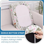 hyha Printed Couch Cushion Covers, Floral Sofa Covers Washable for 2 Cushion Couch, Stretch Pattern Outdoor Cushion Covers for Patio Furniture with Elastic Bottom(Medium, Sage Wild Green)