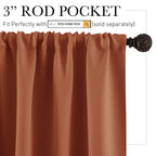 RYB HOME Short Blackout Curtains for Bedroom, Room Darkening Insulated