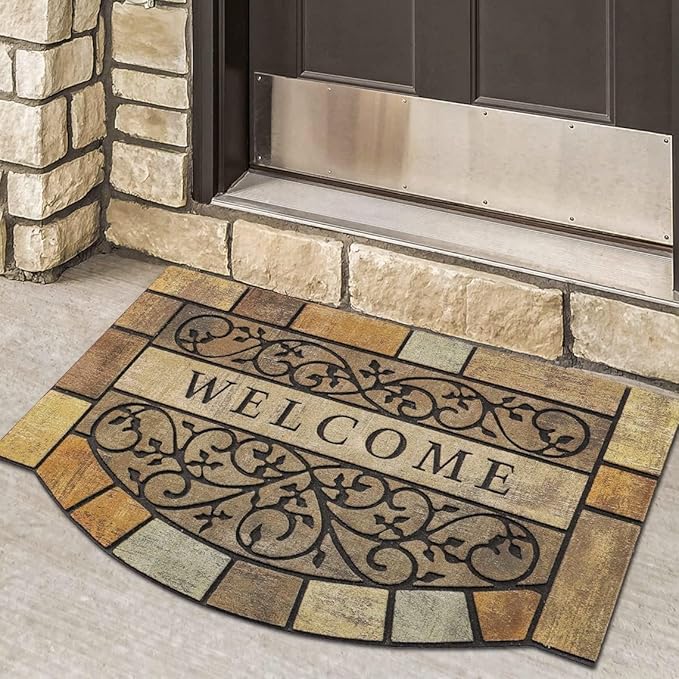 Durable Welcome Door Mats, 24"x36" Heavy-Duty Large Outdoor Mat for Front Door with Non-Slip Rubber Backing for Outside Entry, Garage, Patio, High Traffic Area
