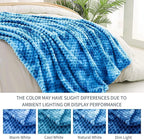 Exclusivo Mezcla Fleece Throw Blanket for Couch, Extra Large Fuzzy Tie-dye Cobalt Blue Bed Blankets, Soft Cozy Plush Sofa Throws for All Seasons, 50x70 Inches