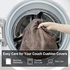 Leather Look Couch Cushion Covers Sofa Seat Slipcovers Sets Couches Furniture Protector for Sectional Armchair Loveseat Pets Kids Stretch Spandex Fabric (1 Cushion Sofa, Light Brown)