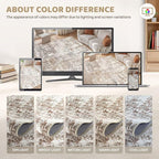 UERMEI 4x6 Area Rug Living Room Rugs - Washable Neutral Modern Abstract Soft Thin Rug Indoor Floor No Slip Rug Carpet for Bedroom Under Dining Table Home Office Decor - Brown/Grey/Red
