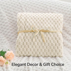 BEDELITE Cream Throw Blanket for Couch, Soft Cozy Gifts for Women, 50 * 60