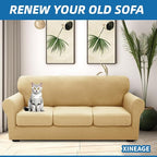 XINEAGE 2026 New 4 Pieces Couch Covers for 3 Cushion Couch Super Stretch Thick Soft Sofa Cover Anti Slip Sofa Slipcover Dogs Cats Furniture Protector (Beige, 71"-91")
