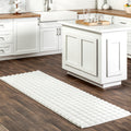 nuLOOM Jeni Off White Checkered Washable Runner Rug, 2' x 8'