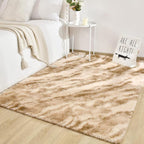 TWINNIS Super Soft Shaggy Rugs Fluffy Carpets, 6x9 Feet, Indoor Modern Plush Area Rugs for Living, Bed Room Kids Room Nursery Home Decor, Upgrade Anti-Skid Rectangular Fuzzy Rug, Beige Brown