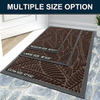 Colorxy Waterproof Doormat, Sturdy Natural Rubber Front Door Mats, Non Slip Low Profile Indoor Outdoor Entrance Mat, Stain Resistant Easy Clean Floor Mat for Patio or Entryway, 59''x20'', Dark Brown