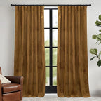 RYB HOME Velvet Curtains 102 inches Long, Extra Long High Ceiling Curtains