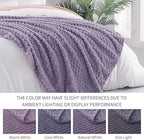 Exclusivo Mezcla Fleece Twin Blanket for Bed, Extra Large Fuzzy Grayish Purple Bed Blankets, Soft Cozy Plush Sofa Throws for All Seasons, 90x66 Inches