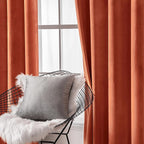 MIULEE Velvet Curtains for Fall Elegant Grommet Burnt Orange Curtains Thermal Insulated Soundproof Room Darkening Rust Terracotta Black Out Drapes for Living Room Bedroom Decor 52 x 108 Inch Set of 2