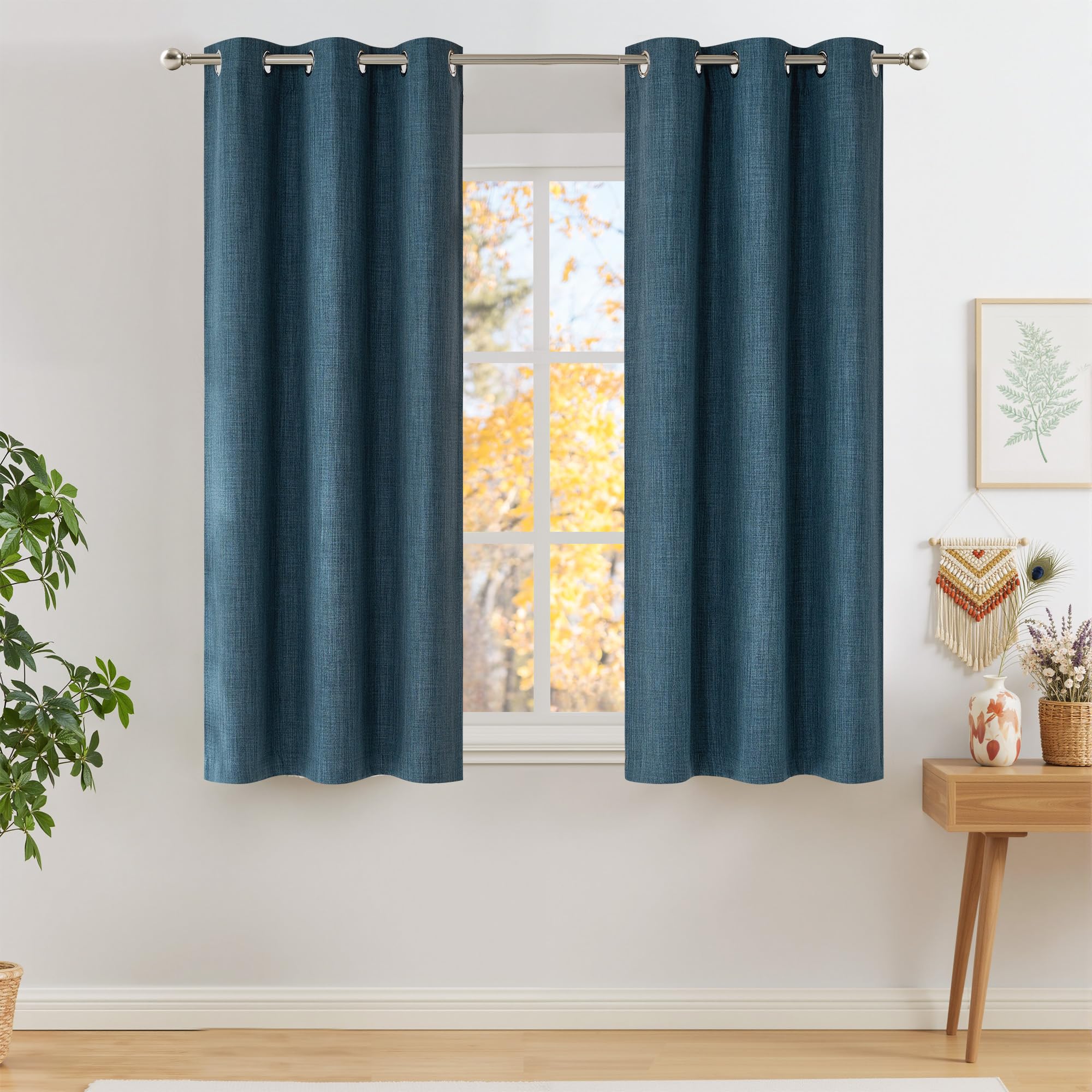 NICETOWN Grey Blackout Curtains for Bedroom 42" Wide x 63" Long 2 Panels