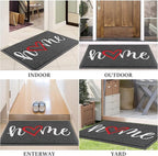BeneathYourFeet Door Mat, Welcome Mat Low Profile Floor Mat Front Doormat Indoor and Outdoor Doormat Non Slip Rugs for Entryway, Patio, High Traffic Areas (36"x24", Grey-Home)