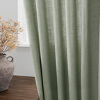 Nanspring Desert Sage Linen Curtains 84 Inch Length 2 Panels Set for Living Room Rod Pocket Back Tab Light Filtering Window Drapes for Bedroom Dining Room Protect Privacy Modern Farmhouse Decor 52x84