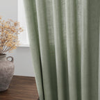 Nanspring Desert Sage Linen Curtains 72 Inch Length for Living Room Semi Sheer Light Filtering Door Drapes 2 Panels Set for Kids Bedroom Back Tab Rod Pocket Modern Farmhouse Decor 52x72