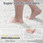 4x6 Area Rugs for Living Room Rug: Soft Fluffy Shag White Rugs for Bedroom, Non-Slip Large Fuzzy Plush Rug Indoor Floor Carpet for Nursery Kids Boys Girls Room, Dorms, Playroom, Modern Home Decor