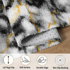 LOCHAS Area Rugs Fluffy Living Room Carpets for Kids Bedroom 6x9, Grey-Gold