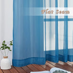 NICETOWN Living Room Sheer Curtains 96 inch Length, Grommet Airy Voile Sheer Curtains and Drapes Casual Light Filtering Window Treatments for Bedroom, Turquoise, 2 Panels=108 inch Wide