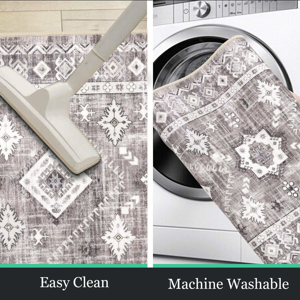 HEBE Boho Kitchen Rugs Set of 3, Non Slip Washable Kitchen Mats for Floor