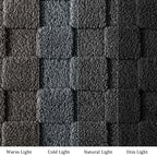 Exclusivo Mezcla Fleece Throw Blanket for Couch,Super Soft and Warm Lightweight Checkered Pattern Blankets for All Seasons, 50x60 Inches, Dark Grey
