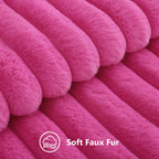 decorUhome Fall Faux Fur Throw Pillow Covers 24x24 Set of 2 Hot Pink