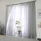 Chyhomenyc Sheer Grey Curtains 84 inches Long 2 Panels Set, Lightweight Solid Elegant Window Curtain Panels/Drapes/Treatment for Bedroom Living Room (42 X 84 Inches, Charcoal Grey)