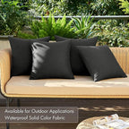 MIULEE Pack of 4 Decorative Outdoor Throw Pillow Covers Linen Waterproof Pillow Covers Farmhouse Cushion Cases for Patio Garden Tent Balcony Couch Sofa 18x18 inch Black