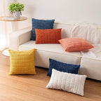 Aegero Pack of 2 Corduroy Decorative Throw Pillow Covers 16x16 Inch, Pink