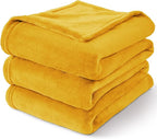 BEDELITE Fleece Blanket Yellow Throw Blanket for Couch & Bed, Luxury Plush Cozy Fuzzy Blanket 50" x 60", Super Soft Warm Lightweight Throw Blanket for Travel Camping