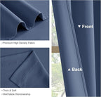 Pony Dance Blackout Curtain Panels for Kitchen, Cafe Curtains for Bathroom, Room Darkening Blackout Draperies Window Treatment Tiers (2 Panels, Blue Haze, 34x45 Inch)