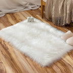 MIULEE Fluffy Rug Soft Shaggy Faux Fur Area Rug Luxury Plush Rectangle Carpet for Christmas Decor Bedroom Living Room Sofa Chair 2 x 3 Feet, White