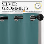 NICETOWN Thermal Insulated Solid Grommet Blackout Curtains/Drapes/Panels for Dining Room (Sea Teal, 1 Pair, 42 by 63-Inch)