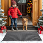 Smiry Front Door Mat Outside Entrance, Natural Rubber Doormat, 70x46.5 Inch
