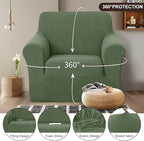 U-NICE HOME Stretch Recliner Chair Cover, Pet Friendly Armchair Slipcover Furniture Protector, Washable Couch Cover, Loden Frost